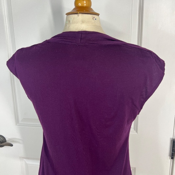 Ann Taylor, Size Large, Cowl neck, Cap Sleeve, Dark Purple - Picture 5 of 8